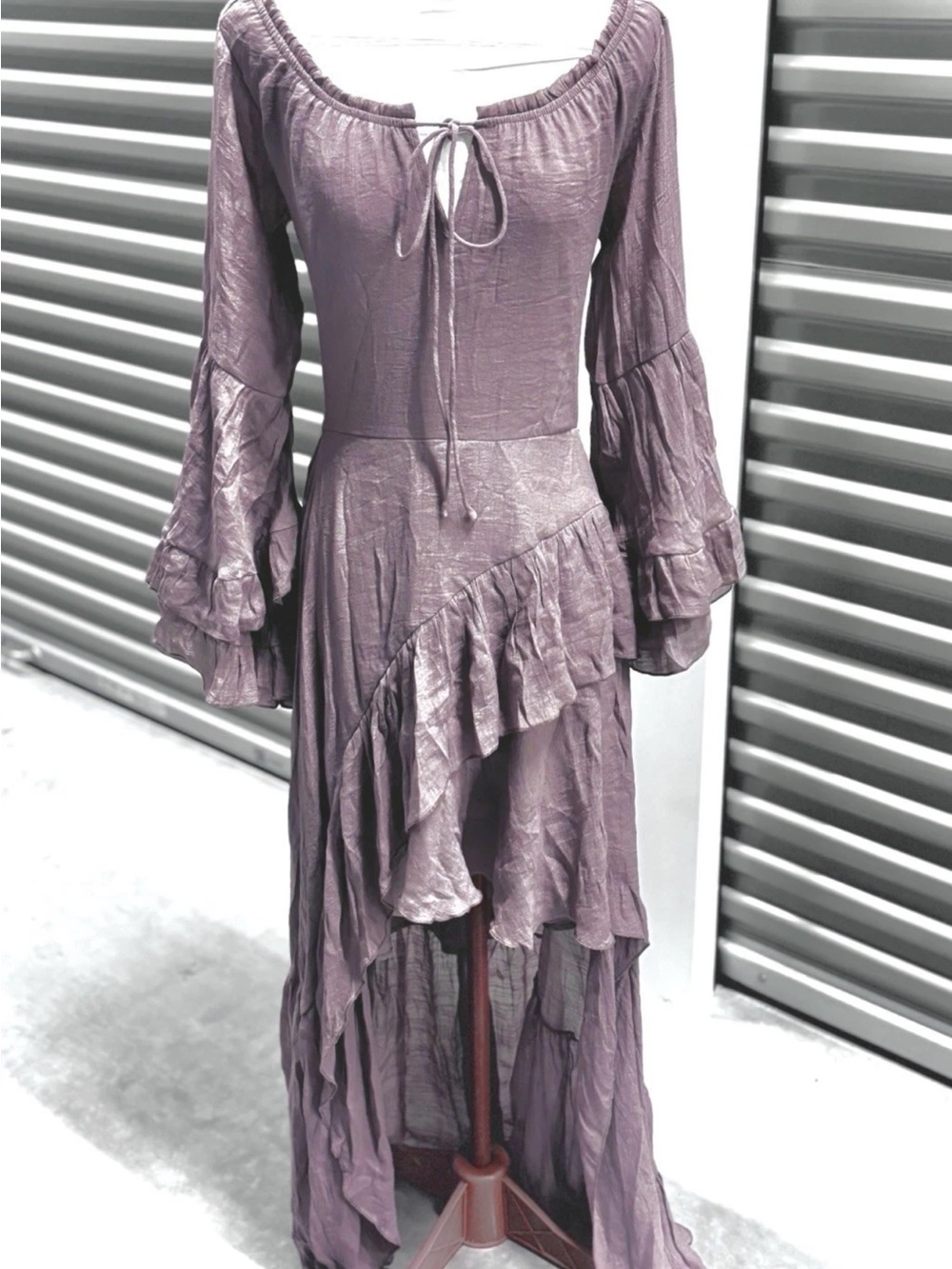 Joyfolie Devina Dress Lavender Ruffle Hi Lo Renaissance Fairycore Cottagecore Sm - Picture 7 of 15
